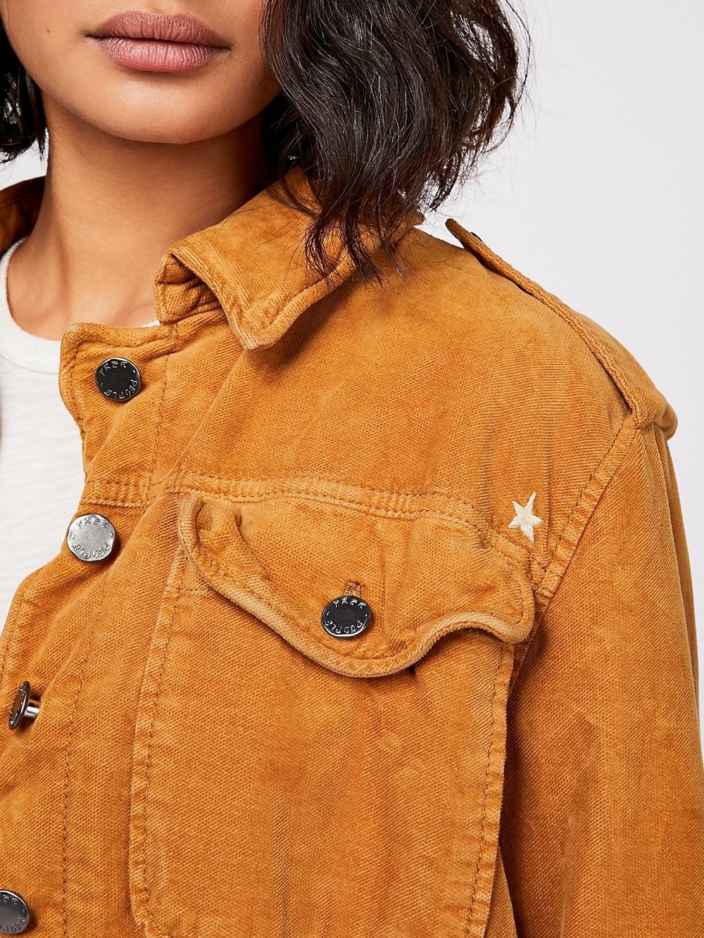 Free People Everlyn Corduroy Crop Jacket Large ‘Marygold’ ASO Santa Clarita Diet - Picture 4 of 13